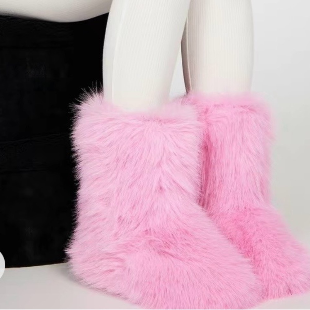 Pink Furry Women's Boots